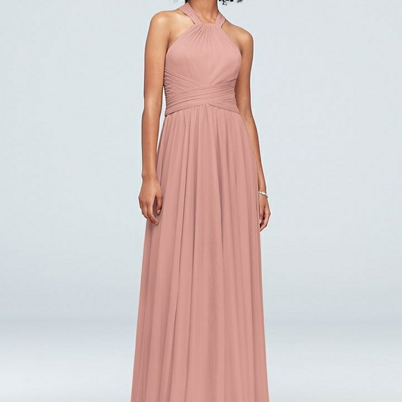 david's bridal ballet pink bridesmaid dress vestido de fiesta 2018 V-neck A-line Royal Blue Prom Dresses Long   loveangeldress